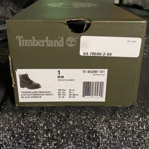 Timberland premium 6in waterproof black size 1